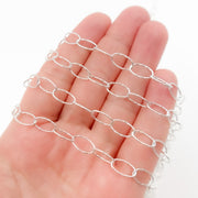 Silver Diamond Cut Oval Link Chain